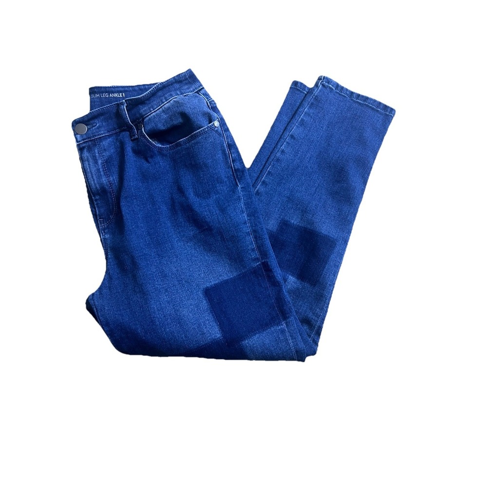 Chico's 1 Womens US Medium Girlfriend Slim‎ Leg Ankle Jeans Perfect Stretch Blue - Picture 3 of 8